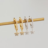 INS U Ear Clip Pave cz S925 Silver Earrings