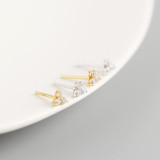 INS Geometric Clover Pave cz S925 Silver Earrings