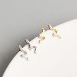INS Snake-shaped Pave cz S925 Silver Earrings