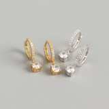 INS Geometric Ear Clip Pave cz S925 Silver Earrings