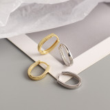 INS Geometric Smooth-faced Ear Clip S925 Silver Earrings