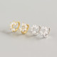 INS Horse Eye White Stone Flower Ear Clip Pave cz S925 Silver Earrings