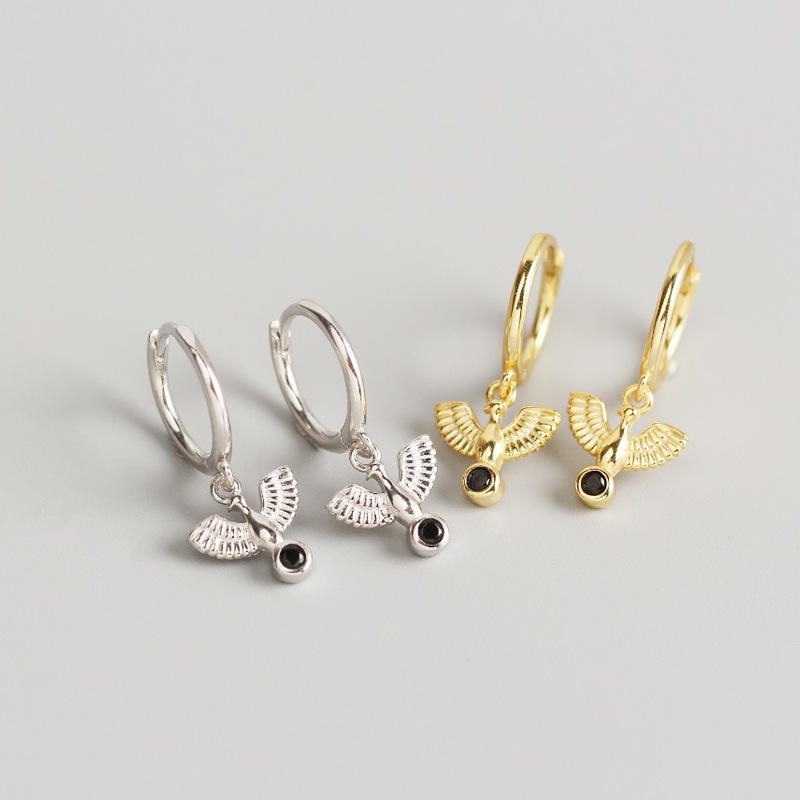 INS Peace Dove Ear Clip S925 Silver Earrings
