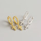 INS Geometric Cross Ballpoint Ear Clip S925 Silver Earrings