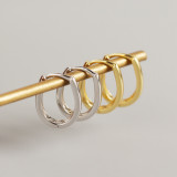 INS Geometric Smooth-faced Ear Clip S925 Silver Earrings