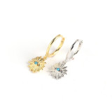 INS Geometric Devil Eye Ear Clip Pave cz S925 Silver Earrings