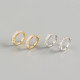 INS Rectangle With White stone Ear Clip S925 Silver Earrings