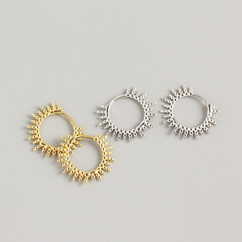 INS Geometric Individuality Small Ball Ear Clip S925 Silver Earrings