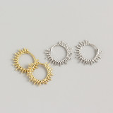 INS Geometric Individuality Small Ball Ear Clip S925 Silver Earrings