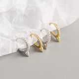 INS Rivet Punk Style Ear Clip Pave cz S925 Silver Earrings