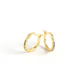 INS Colorful Diamond Ear Clip S925 Silver Earrings