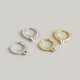 INS Rivet Punk Style Ear Clip Pave cz S925 Silver Earrings