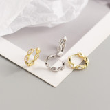 INS Geometric Horse Eye Ear Clip S925 Silver Earrings