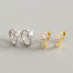 INS Geometric Pentagram Ear Clip Pave cz S925 Silver Earrings