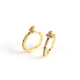 INS Colorful Stone Ear Clip S925 Silver Earrings