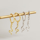 INS Snake shape Ear Clip S925 Silver Earrings