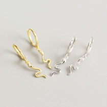 INS Snake shape Ear Clip S925 Silver Earrings