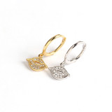 INS Lip Ear Clip Pave cz S925 Silver Earrings
