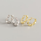 INS Geometric Horse Eye Ear Clip S925 Silver Earrings