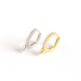 INS Rivet Punk Style Ear Clip Pave cz S925 Silver Earrings