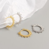 INS Geometric Individuality Small Ball Ear Clip S925 Silver Earrings