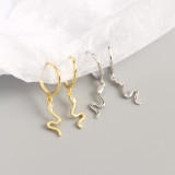 INS Snake shape Ear Clip S925 Silver Earrings