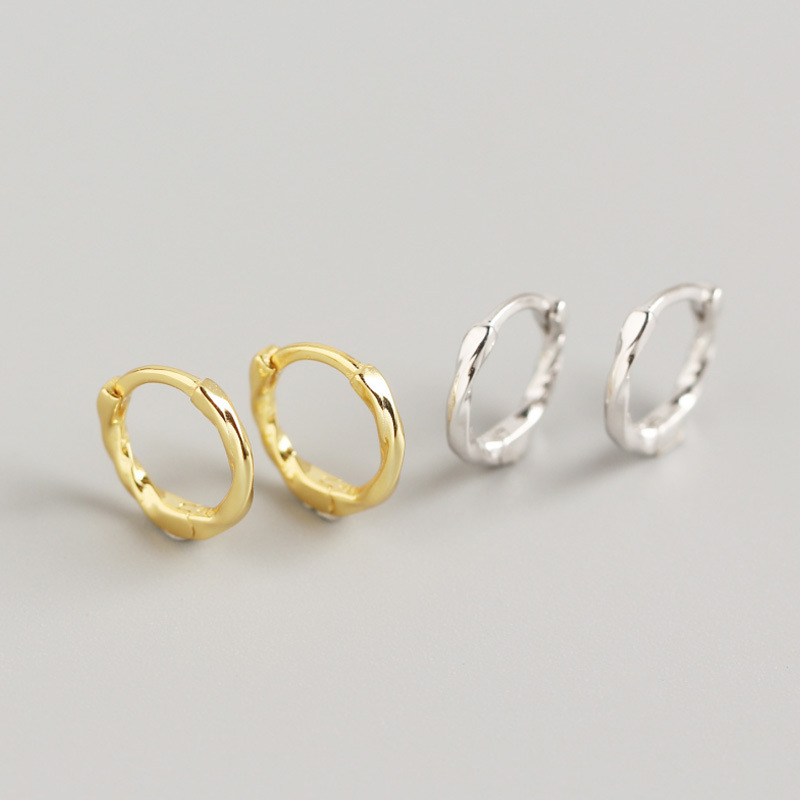 INS Circle Knot Winding Ear Clip S925 Silver Earrings
