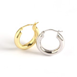 INS Mental Circle Smooth-faced Ear Clip S925 Silver Earrings