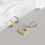 INS Geometric Quadrangle Pave cz Ear Clip S925 Silver Earrings