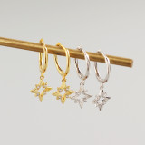 INS Geometric Star Pave cz Ear Clip S925 Silver Earrings