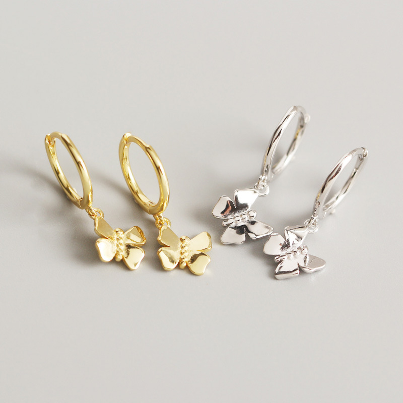 INS Butterfly Insect Ear Clip S925 Silver Earrings
