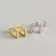 INS Geometric Quadrangle Pave cz Ear Clip S925 Silver Earrings