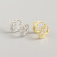 INS Geometric Clover Pave cz Ear Clip S925 Silver Earrings