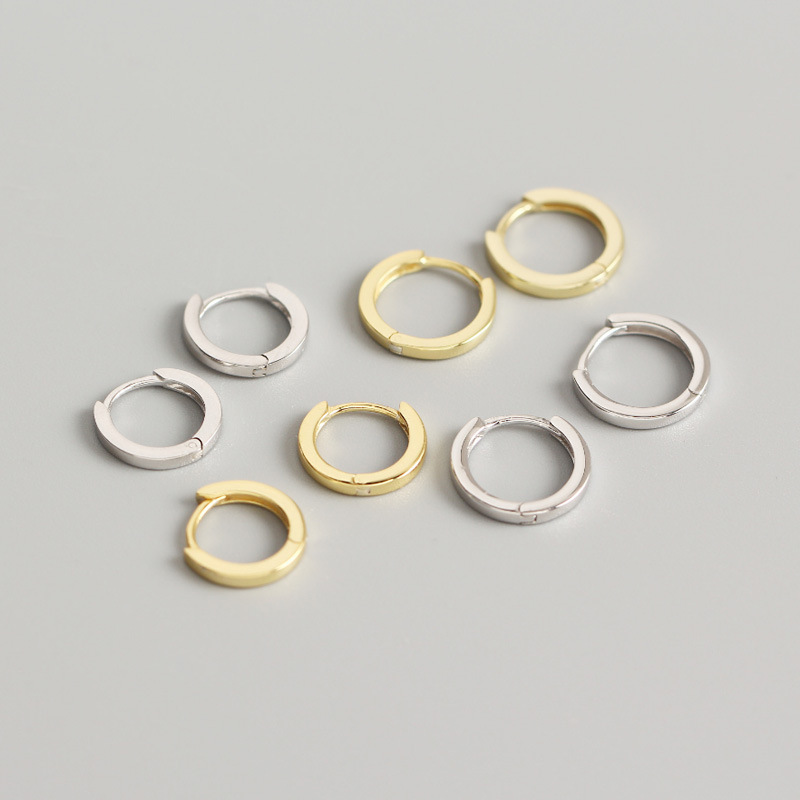 INS Simple Circle  Ear Clip S925 Silver Earrings