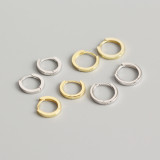 INS Simple Circle  Ear Clip S925 Silver Earrings