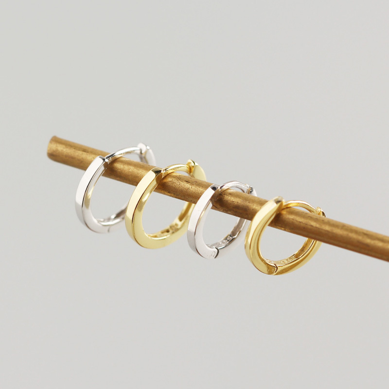 INS Simple Circle  Ear Clip S925 Silver Earrings