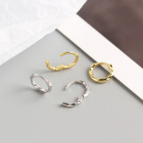 INS Circle Knot Winding Ear Clip S925 Silver Earrings