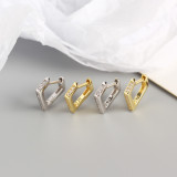 INS Geometric Quadrangle Pave cz Ear Clip S925 Silver Earrings