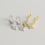 INS Geometric Star Pave cz Ear Clip S925 Silver Earrings
