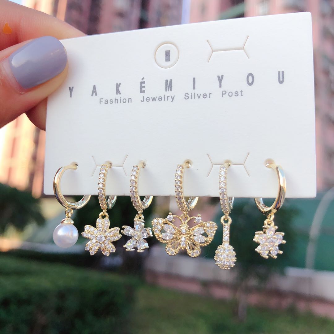 Set mess butterfly charms earring