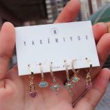 Set safe pin charms earring