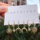 Set moon star charms earring