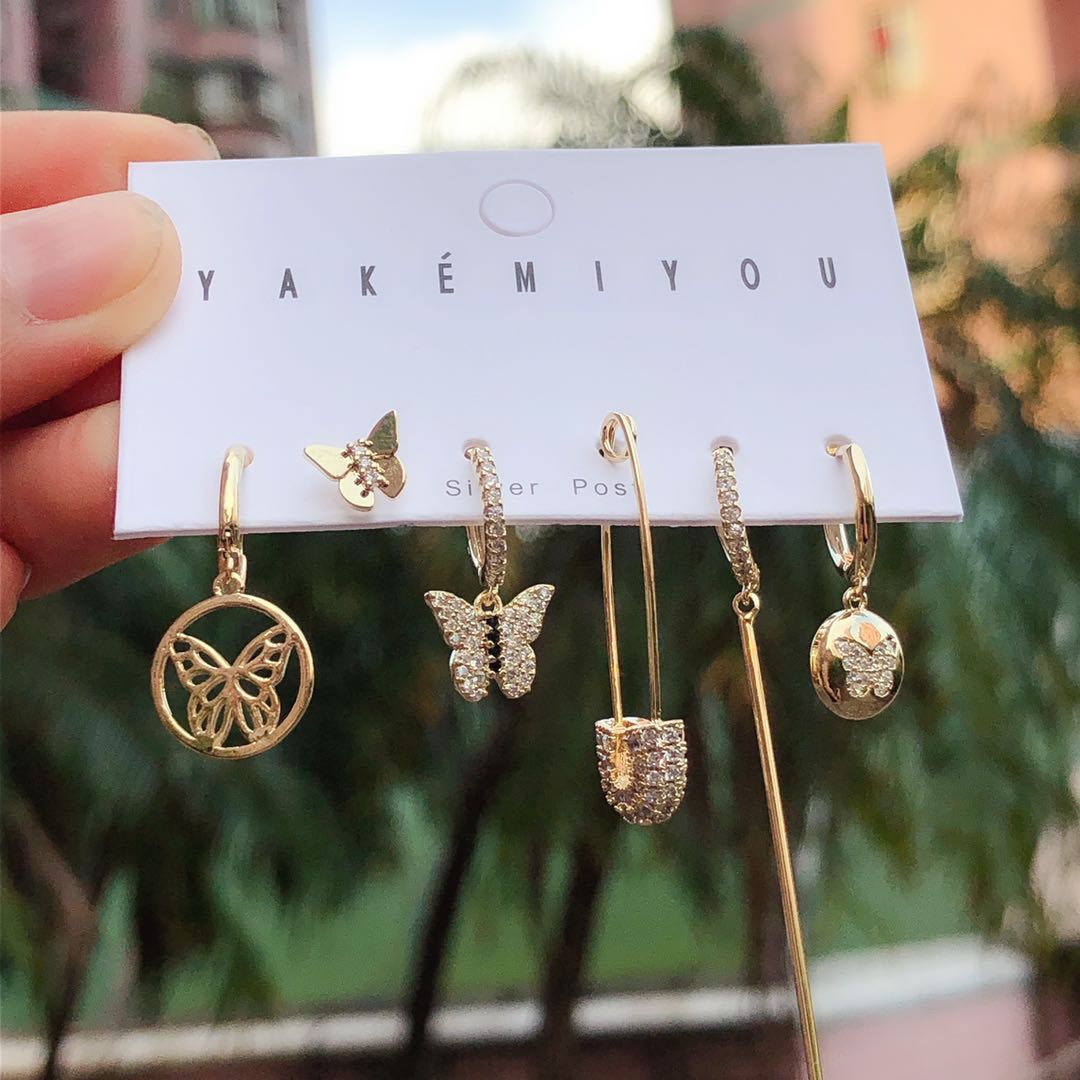 Set butterfly charms earring