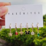 Set flowers charms earring