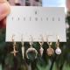 6 Pairs Set Moon Hoop Earring