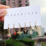 Set flowers charms earring