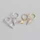 INS Geometric Octagonal Star Ear Clip Pave cz S925 Silver Earrings