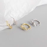 INS Smooth-faced Lightning Ear Clip S925 Silver Earrings