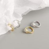 INS Geometric Star Ear Clip Pave cz S925 Silver Earrings