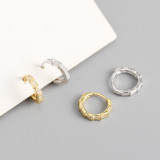 INS Geometric Ear Clip Pave cz S925 Silver Earrings